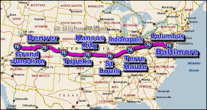 I-70 Road Maps, Traffic, News